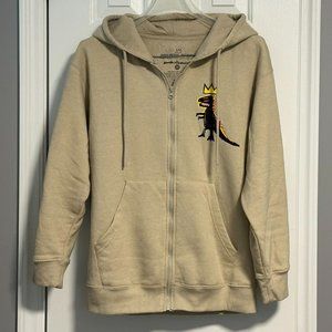 Jean Michel Basquiat x Goodie Two Sleeves Tan Full Zip Graphic Hoodie Women S/M